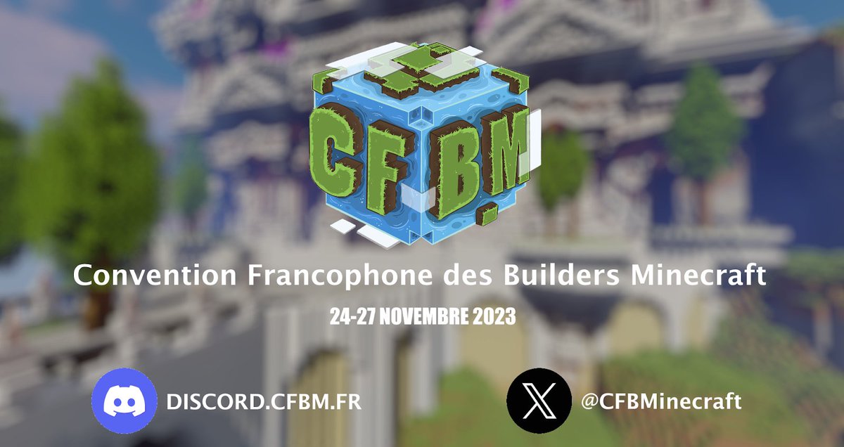 Minecraft-France (@minecraft_fra) on Twitter photo 🏗️🎉 La Convention Francophone des Builders Minecraft (<a href="/CFBMinecraft/">Convention Francophone des Builders Minecraft</a>) arrive ! Du 24 au 27 novembre, rejoignez une communauté passionnée pour célébrer l'art du build dans #Minecraft et mettre à l'honneur la communauté française !
Pour en savoir plus 👉minecraft-france.fr/convention-fra… 🏗️🎉 La Convention Francophone des Builders Minecraft (<a href="/CFBMinecraft/">Convention Francophone des Builders Minecraft</a>) arrive ! Du 24 au 27 novembre, rejoignez une communauté passionnée pour célébrer l'art du build dans #Minecraft et mettre à l'honneur la communauté française !
Pour en savoir plus 👉minecraft-france.fr/convention-fra…