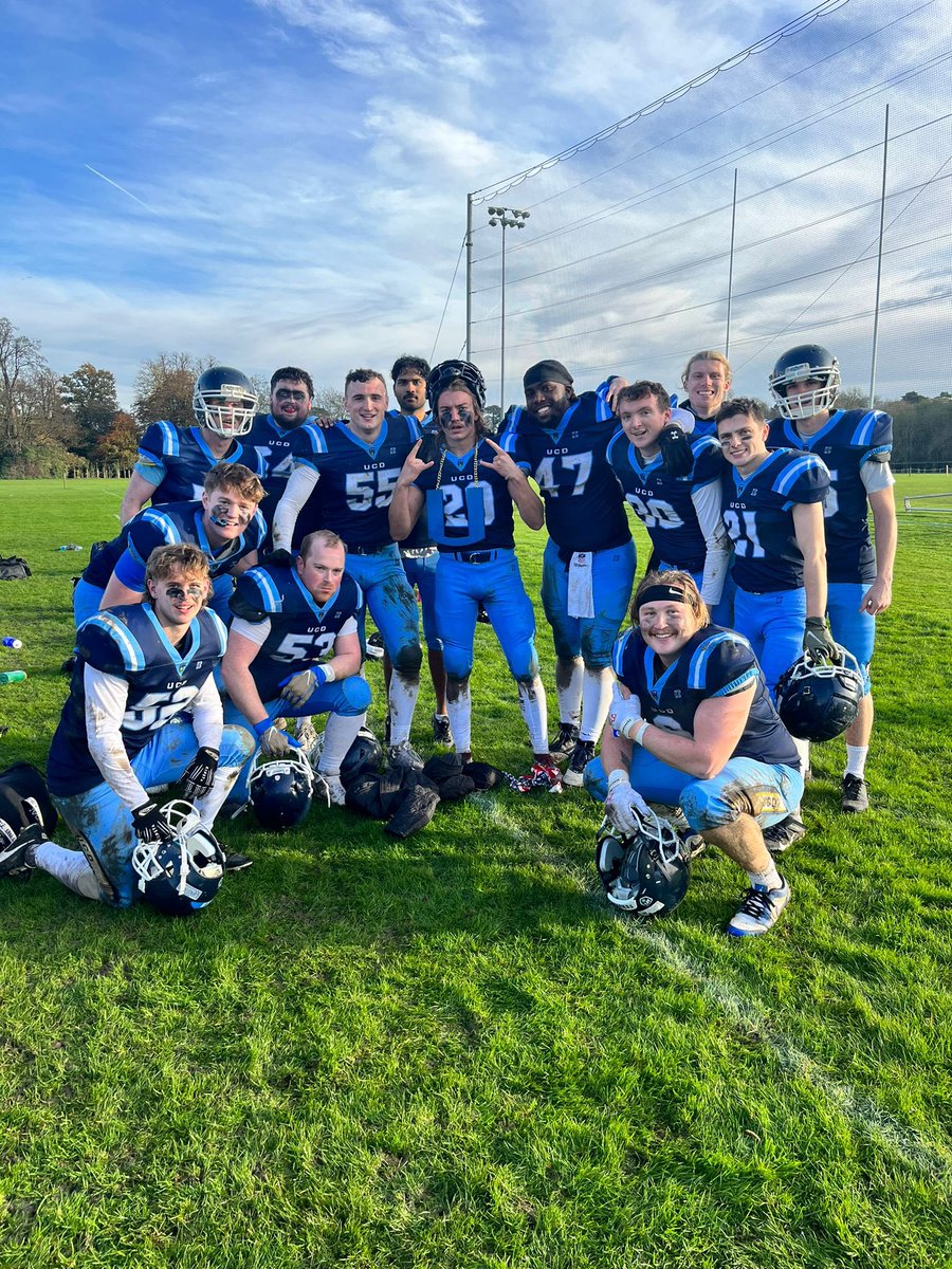 UCDAmericanFB's tweet photo. UCD are College Champions for the 6th time! 🏆🎓

It was great to give all of our rookies from our 23/24 season their first game reps 2 weeks ago as they begin their journey with Irish American Football. https://t.co/ZGK7sCTodA