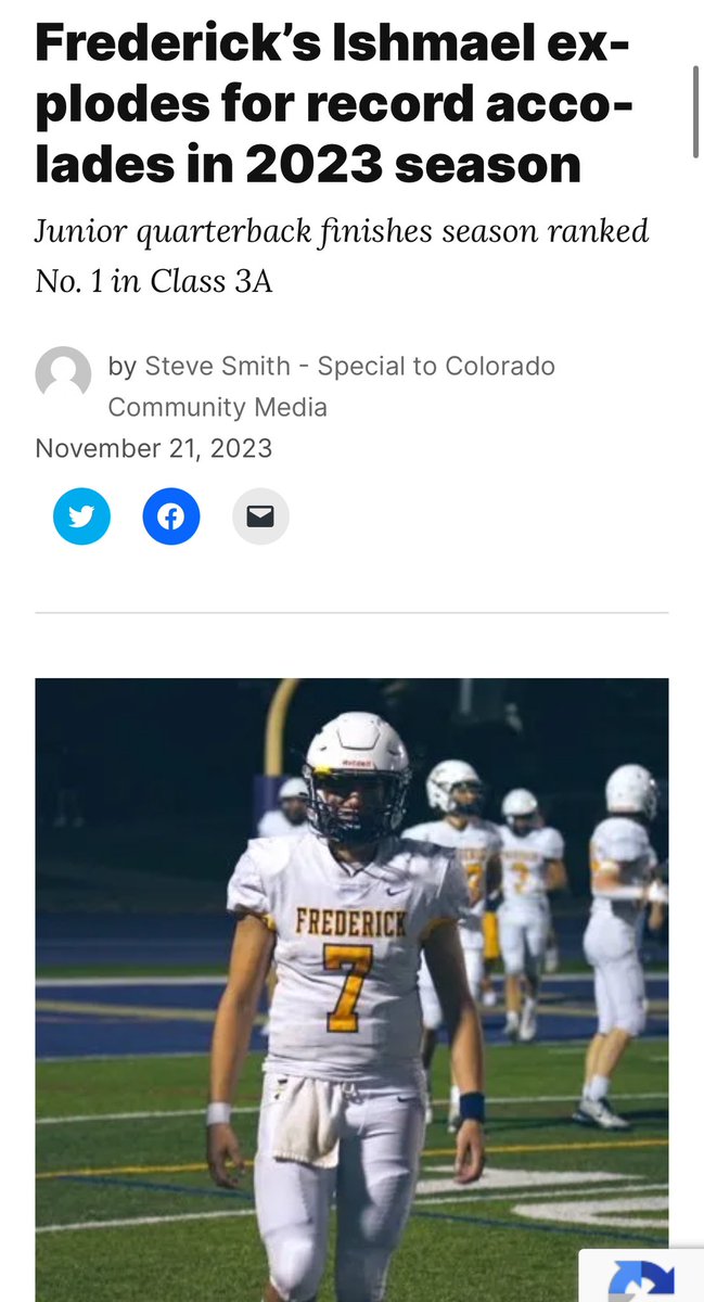 Thank you at <a href="/Sportsland/">Steve Smith</a> for another dope article. 

coloradocommunitymedia.com/2023/11/21/fre…

<a href="/Swoopp221/">cooper loyd</a> <a href="/benjiflocka17/">Coach Benji</a> <a href="/griffeyCL/">colton</a>  <a href="/QBHitList/">QBHitList.com</a> <a href="/CoPreps/">CO Prep Varsity</a> <a href="/PrepRedzoneCO/">Prep Redzone Colorado</a> #toprecruits
#football #maxpreps