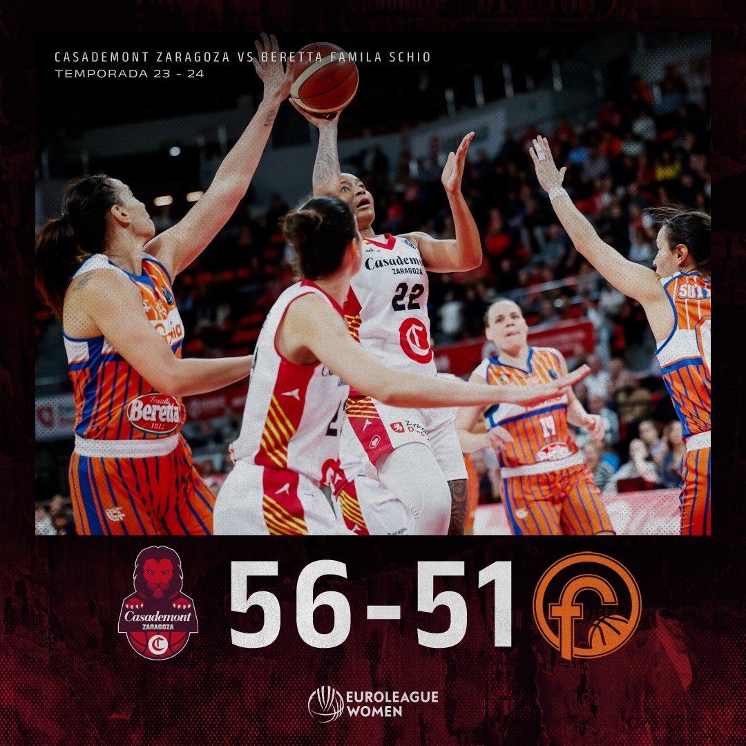QUÉ FORMA DE LUCHAR, QUÉ REMONTADA, QUÉ MANERA DE SUMAR LA CUARTA EN <a href="/EuroLeagueWomen/">EuroLeague Women</a> 

Esto es el Príncipe Felipe y esto es Casademont Zaragoza