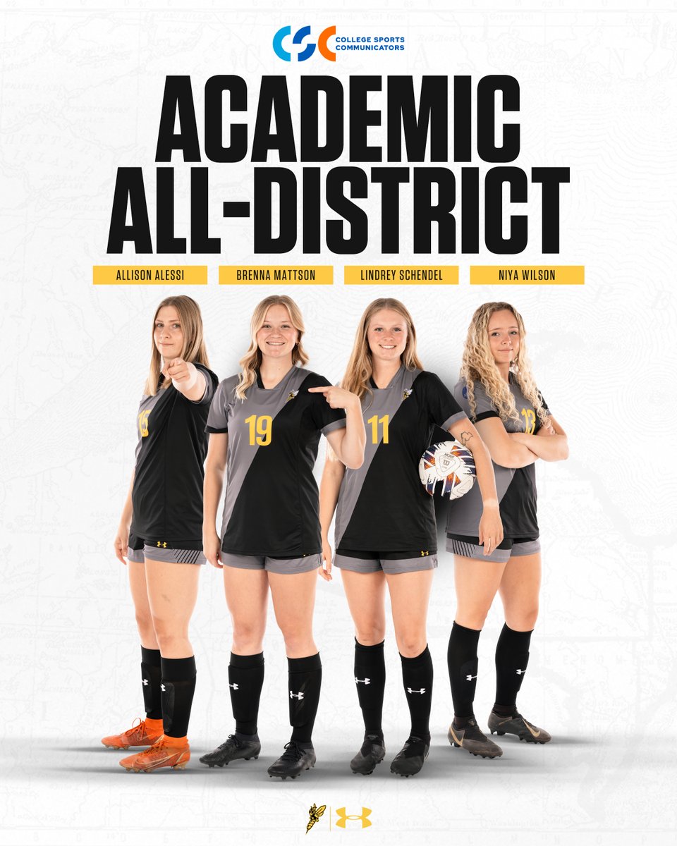 BREAKING: Yellowjackets land four on CSC Academic All-District Women's Soccer squad. 

Read: bit.ly/3uwKAeM

#WeAreSuperior