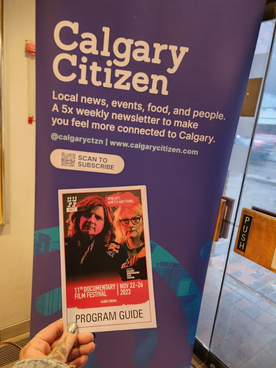 We are just a few hours away from the launch of the @CUFF doc film fest! Be sure to scan our banner and sign up for our free community newsletter @CalgaryCtzn while you check out some great films! #yyc