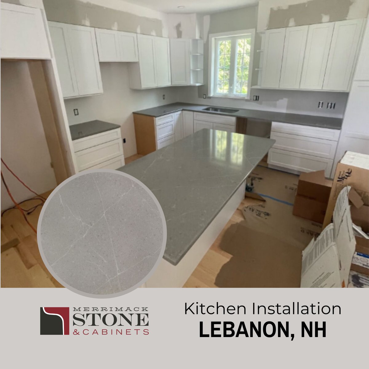 Here is a heavenly #newkitchen! Check out the Planet Mercury #Quartzforms we recently installed in #LebanonNH. bit.ly/3ZZw8Y1