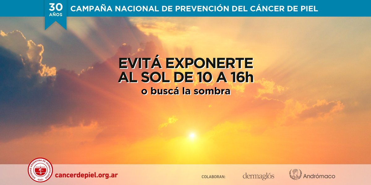 CancerDePiel's tweet photo. ☀️Cuando el sol se encuentra en su punto más alto es cuando mayores cuidados hay que tener.

⏰Evitá exponerte de 10 y las 16 h., cuando el índice UV es más alto

Conoce más en: https://t.co/Wzgr8XtrII

#PrevencionCancerDePiel
#ManchasyLunares
#CuidaTuPielEsLaUnicaQueTenes https://t.co/rSJ7ALI3pN