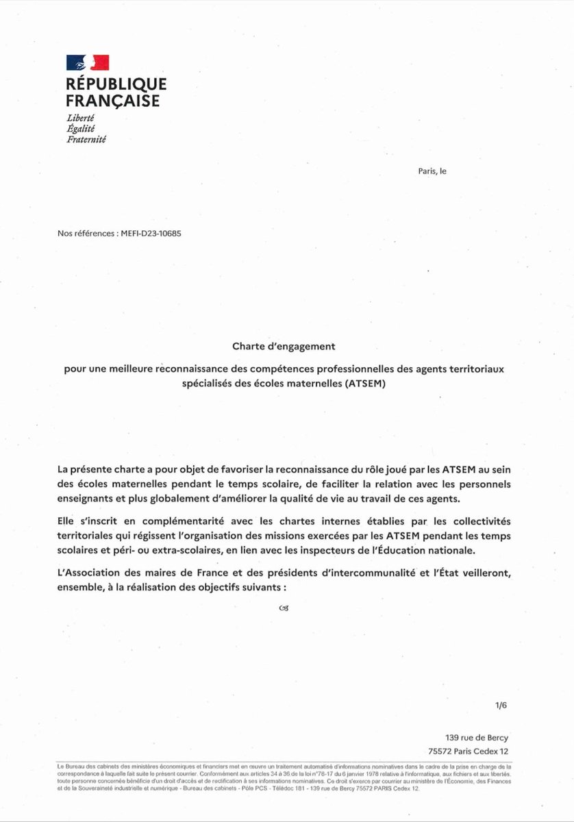 La signature par l'Etat et <a href="/l_amf/">AMF | Association des maires de France</a> d'une Charte pour une meilleure reconnaissance du rôle des ATSEM est une bonne chose.
Les ATSEM sont des professionnels de l'enfance indispensables aux écoles et aux enfants, et doivent être reconnus comme tels.
maire-info.com/fonction-publi…