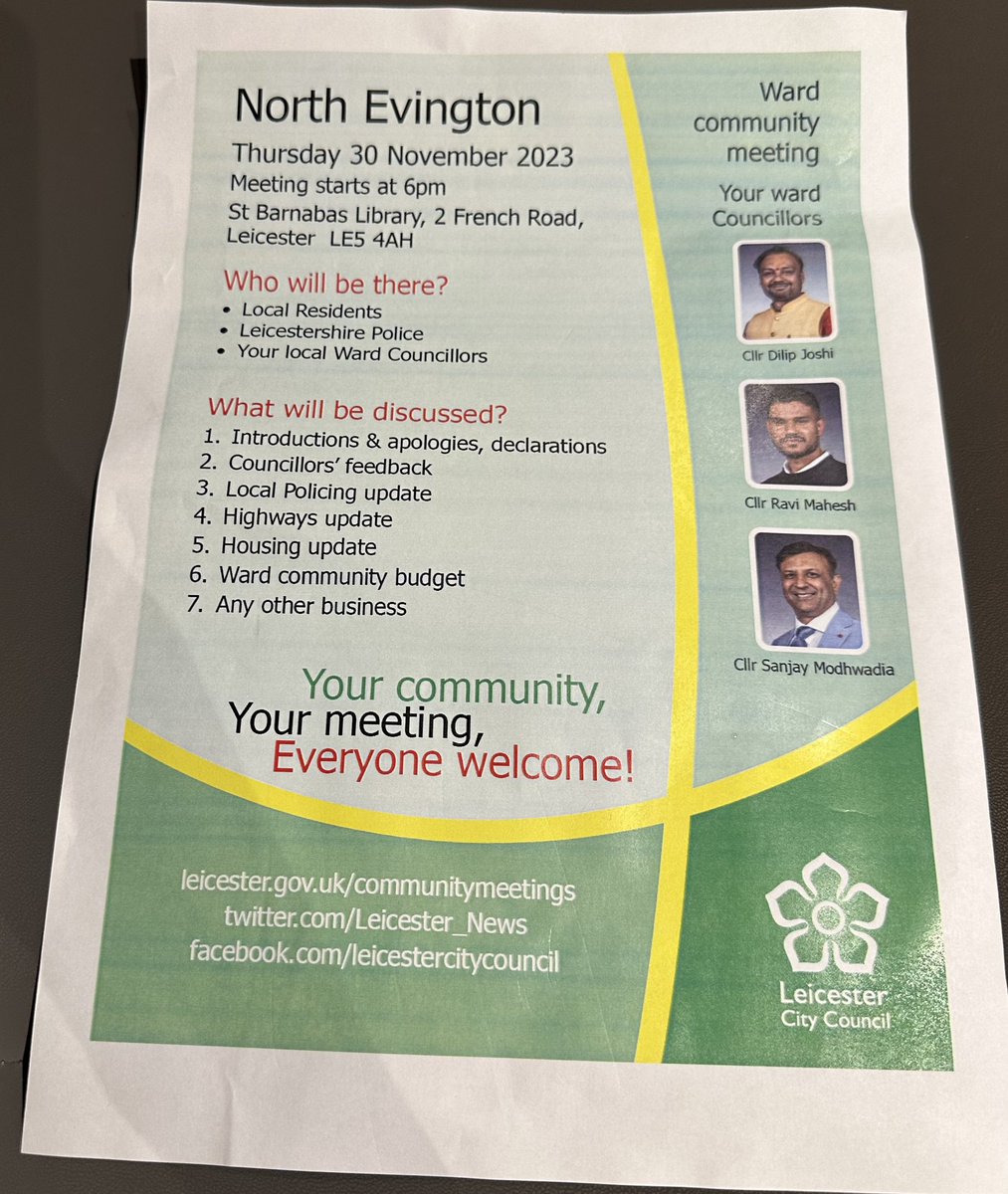 cllrsanjay's tweet photo. 📢 Join us at the North Evington Ward community meeting! 🏡 Your voice matters, and we want the council to hear your questions &amp; concerns. 🗣️ Let's work together to make our neighborhood even better! 🤝🗓️ Meeting details attached #CommunityEngagement #NorthEvington #LocalCouncil https://t.co/7l9jxBw6tZ