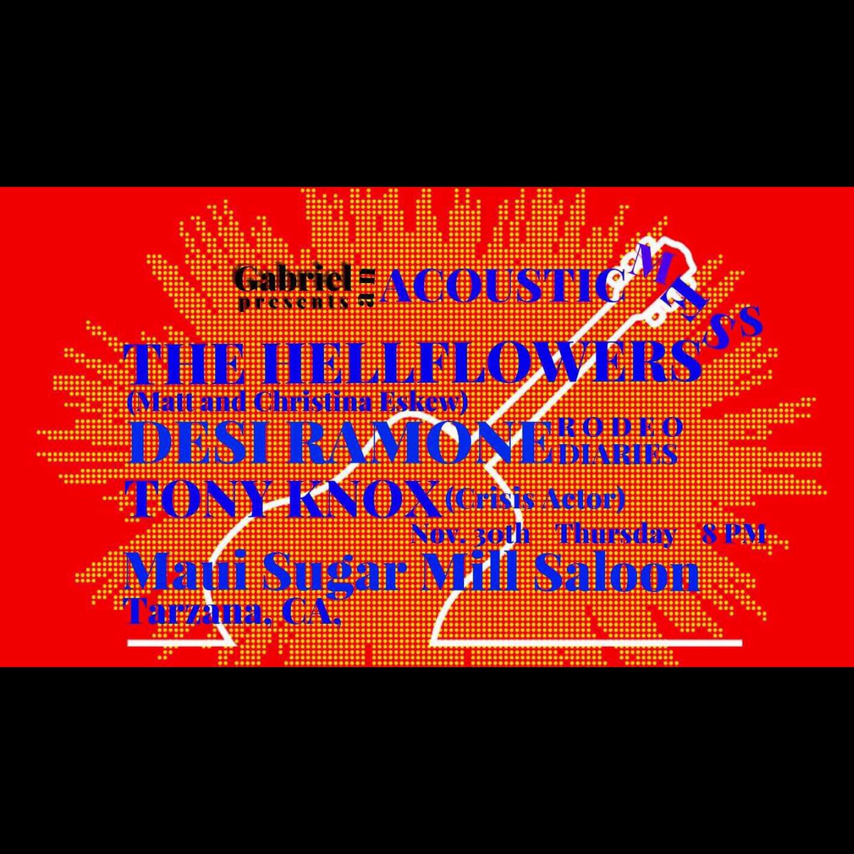 When I finish my drink I’m going to be at Maui Sugar Mill Saloon doing <a href="/crisisactor911/">Crisis Actor</a> songs on November 30th. Come check it out, rare moment of me without a full band. See ya there

#crisisactor #acoustic #music #yehaw #baby