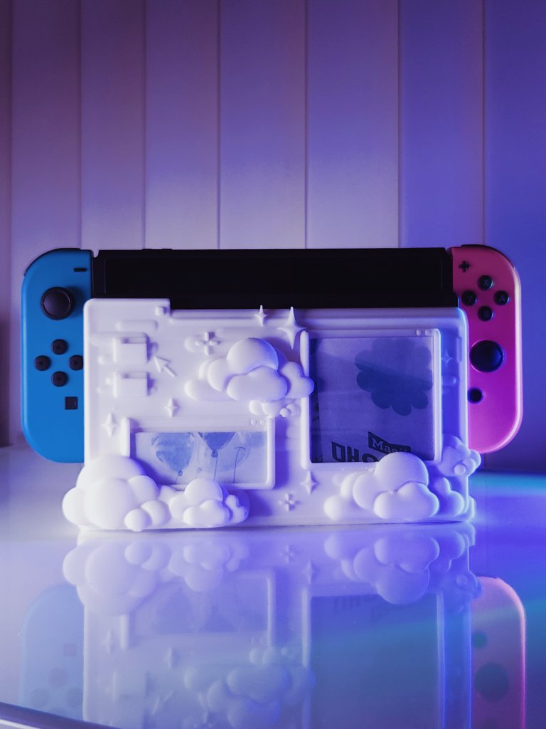 CybrSynn's tweet photo. Cloudy Nintendo Switch Dock I made ☁️🤍 https://t.co/qRERcdN6YS