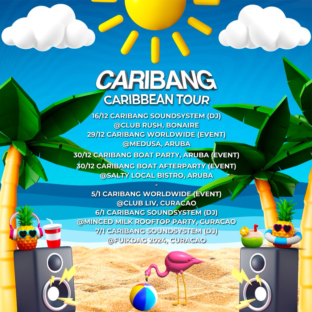 caribang_'s tweet photo. SAVE THE DATES‼️🗓️
ABC WE’RE COMING🇦🇼🇧🇶🇨🇼
MORE DATES TO BE ANNOUNCED!
WE ARE READY, SEE YOU SOON🥳 https://t.co/fyroWkhYjE