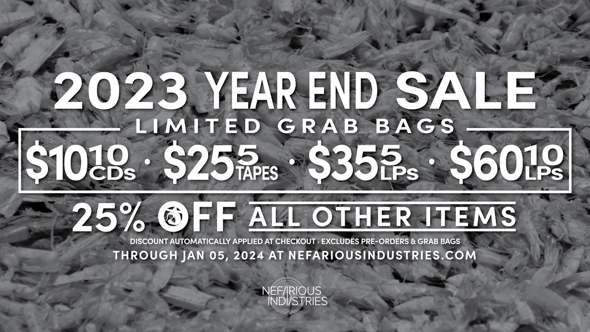 Our blowout Year End Sale returns for 2023! Score some LIMITED EDITION GRAB BAGS and enjoy 25% OFF EVERYTHING in the store RIGHT NOW through Jan 05, 2024! Discount is applied automatically at checkout. Excludes Pre-Orders & Grab Bags. SHOP NOW: nefariousindustries.com