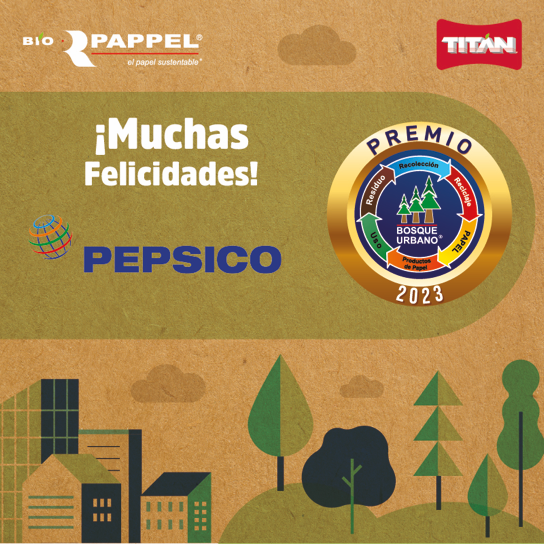 BioPappel's tweet photo. 👏🏻🏆¡Felicidades @PepsiCo por recibir el #PremioBosqueUrbano!
En #BioPappel reconocemos tu compromiso con la sustentabilidad a través del uso de empaques de papel 100% reciclados! 📦♻️🌲 https://t.co/D86KbXvZoj
