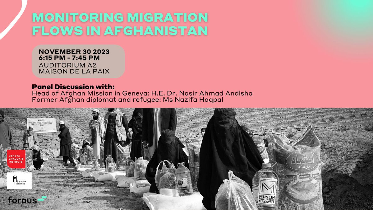 🇦🇫 Do you want to know more about the Afghan migration flows since the Taliban took power in summer 2021? Then join our next panel discussion and ask your questions to our experts! The panel discussion will be followed by a free aperitif. Register now 👉 bit.ly/40Nr0a6