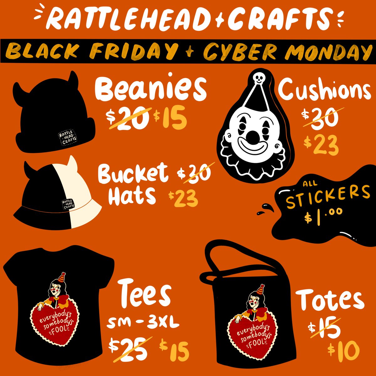 RattleheadCraft's tweet photo. Our biggest sale of the year returns this weekend! 🖤 https://t.co/5UuBryR3Pk