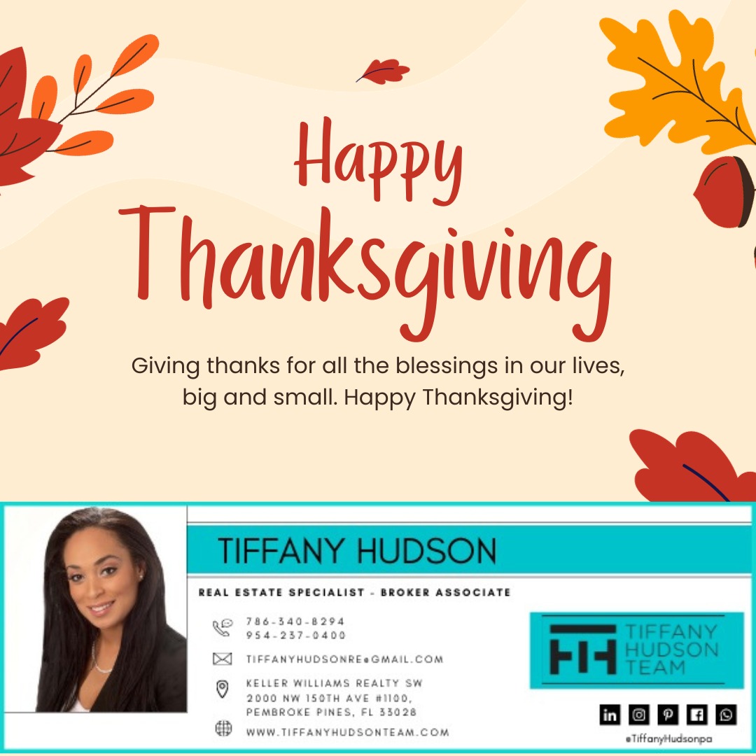 TiffanyHudsonPA's tweet photo. Happy Thanksgiving🦃🦃🦃
#realestate #realestateagent #realestatetips #inspirationalquotes #homebuyers #inspiration #realtor #realtorsofinstagram #realtortips #homedreams #realestatelessons #opportunity #realestateforyou #realestateforeveryone https://t.co/gnTmSOICW2