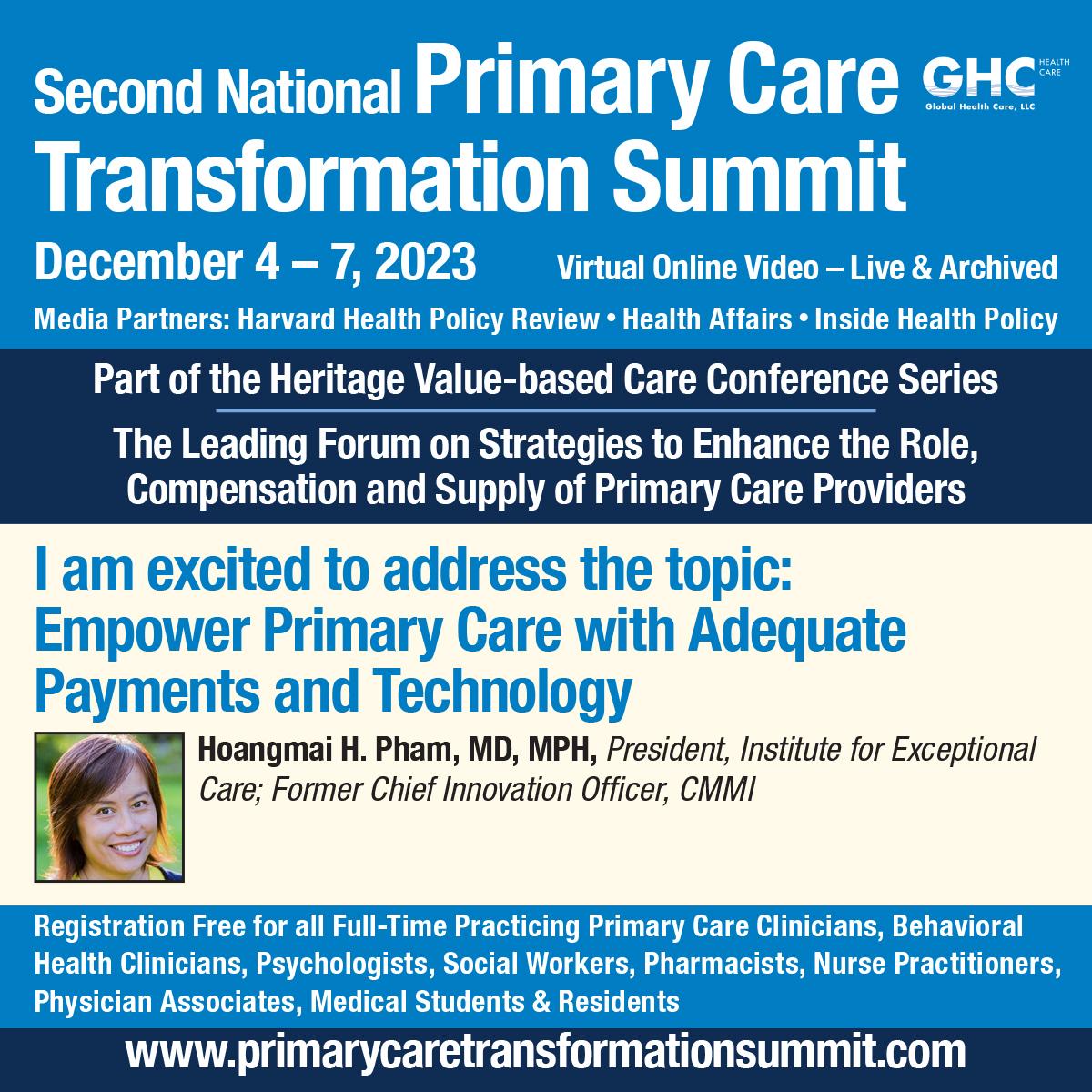 Institute for Exceptional Care (@iec_idd) on Twitter photo IEC CEO <a href="/HoangmaiPham/">Hoangmai (Mai) Pham</a> will be speaking @ the Primary Care Transformation Summit on how we can empower primary care providers w/ adequate payments & technology. Register to learn more about this topic & other strategies for advancing primary care (Dec 4-7): primarycaretransformationsummit.com IEC CEO <a href="/HoangmaiPham/">Hoangmai (Mai) Pham</a> will be speaking @ the Primary Care Transformation Summit on how we can empower primary care providers w/ adequate payments & technology. Register to learn more about this topic & other strategies for advancing primary care (Dec 4-7): primarycaretransformationsummit.com