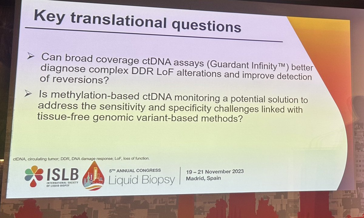 JDSchonhoft's tweet photo. Great meeting in Madrid at #islb23 and congrats to my colleague @iansilverman for being chosen to present our work incorporating liquid biopsy into drug development #liquidbiopsy #ddr https://t.co/mFzRc4YIhB