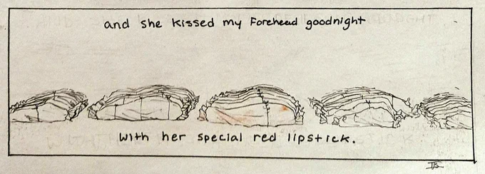 (6/6) #FreePalestine #CeasefireNOW
text:

and she kissed my forehead goodnight with her special red lipstick. 