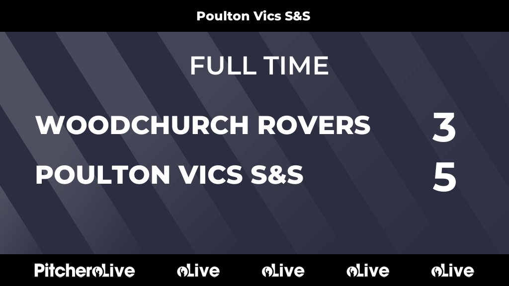 FULL TIME: WOODCHURCH ROVERS 3 - 5 POULTON VICS S&amp;S
#WOOPOU #Pitchero
pitchero.com/clubs/PoultonV…