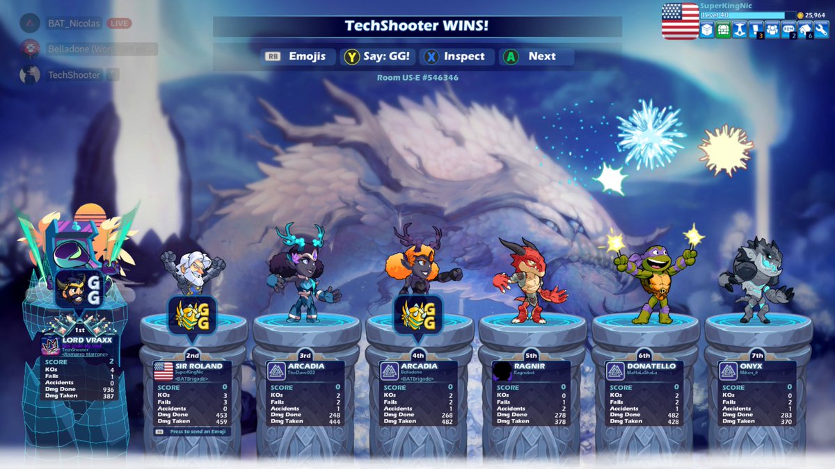 BATNicolasWork's tweet photo. Thank you for joining another #Brawlhalla game night everyone! This one was more on the chill side, thankfully, because I am T I R E D lol

#BAT #Brave @BAT_Brigade https://t.co/u3ff2P9oF0
