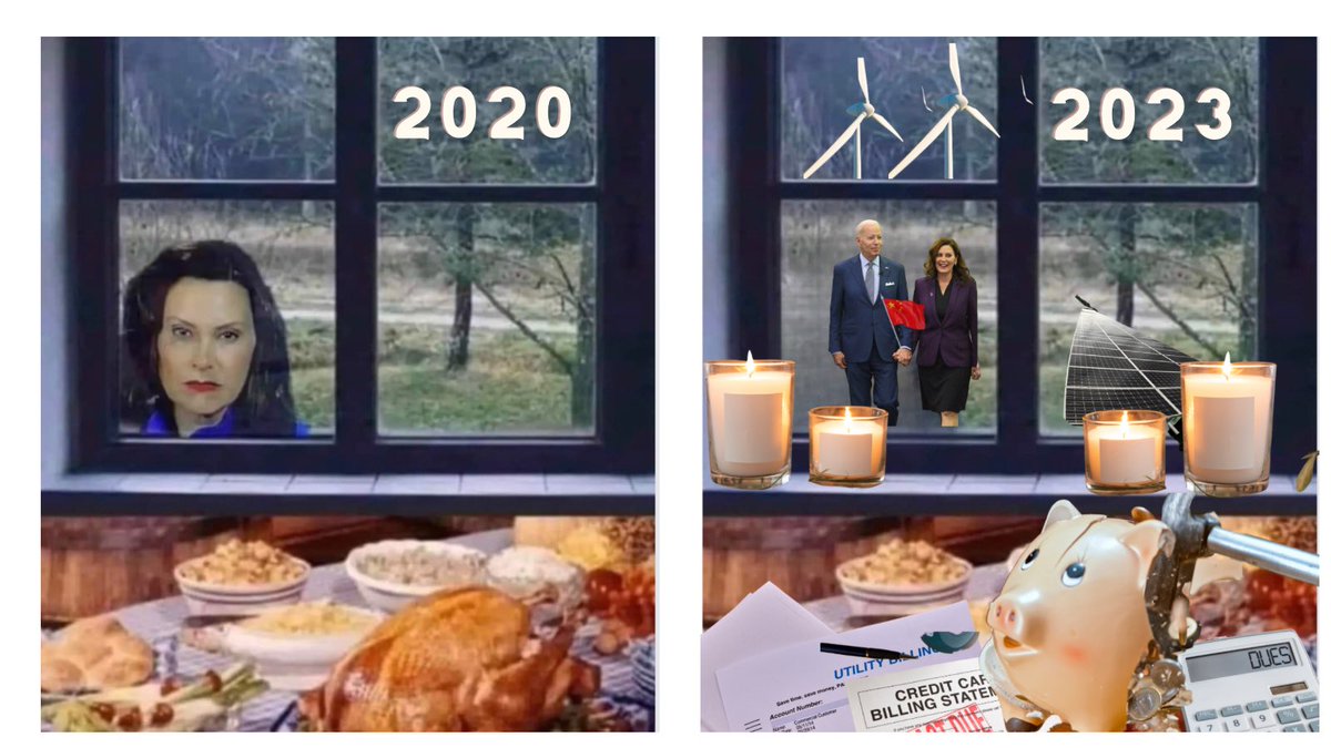 shoesonplease's tweet photo. Oh what a difference 3 years made:
#Bidenomics #Thanksgiving #LockdownQueen #Inflation #Energy #MiChina https://t.co/7wSYQuVMUd