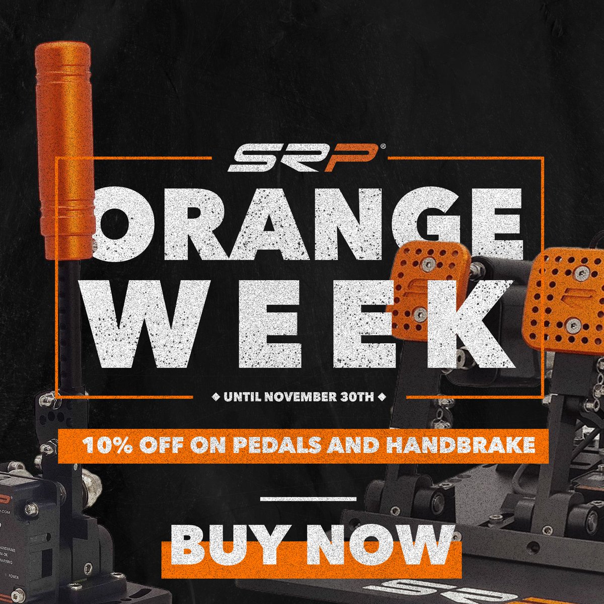 🍊🏁 Gear up for adrenaline-pumping races during our Orange Week! 🚗💨 Until November 30th, enjoy a 10% discount on SRP® SimRacing pedals and handbrakes. Elevate your racing experience with precision and style! 🏁🔥 Don't miss out on this limited-time deal! Ignite your passion