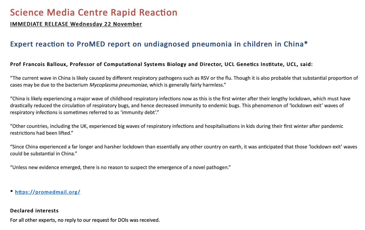 Prof Francois Balloux tweet media