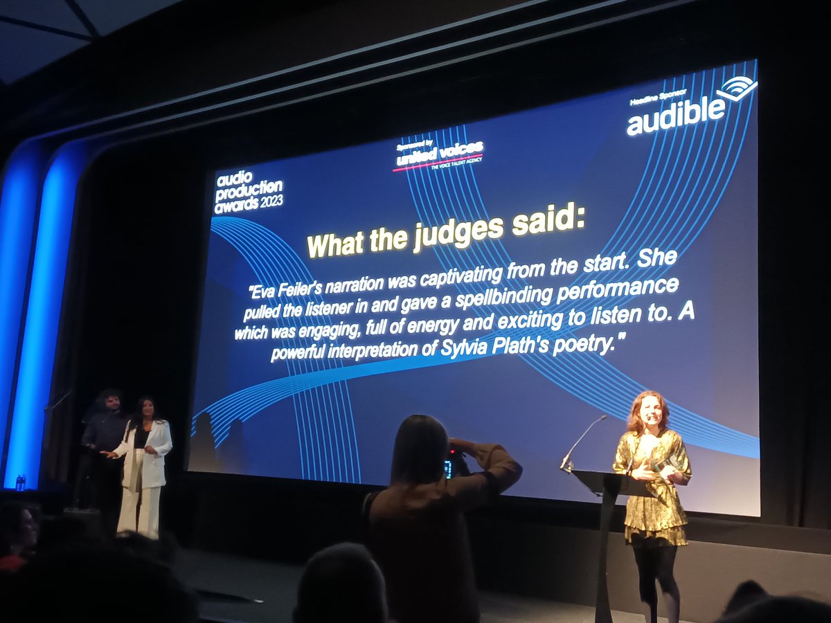 Huge congrats to @EvaFeiler on winning Narrator of the year at #APAs23 I was head judge of this category and the panel thought you work was outstanding. 😁 @WeAreAudioUK