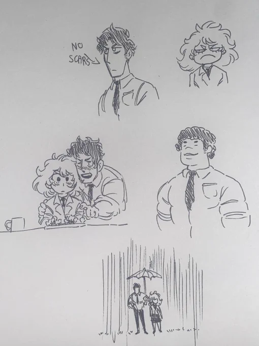 What if, in an alternate reality they worked in an office building?

Work doodles. 