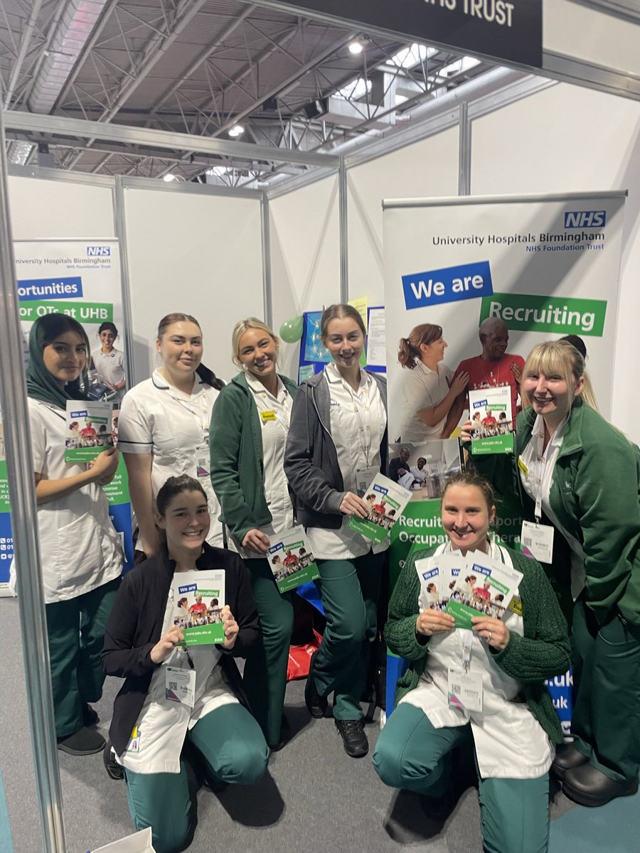 Proud of the @uhbtrust OT’s today @TheOTShow 👏🏽 Showcasing our therapy services and the great opportunities to work amongst us on the OT rotations / role developments in a large variety of departments across the hospital sites @uhbtrust Grateful to be a part of this trust #OT 💚