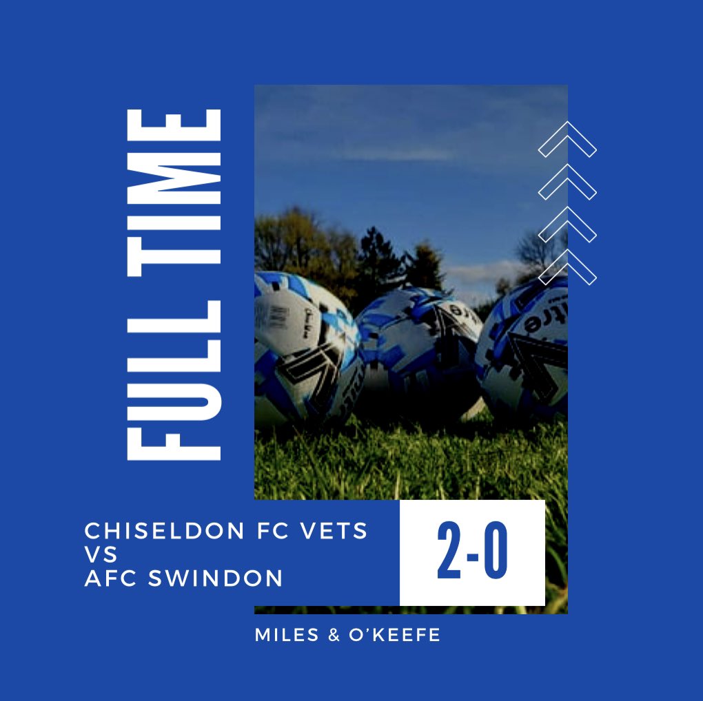 Our Vets team were in @WiltsLeague action last night against @AFCSWINDON_FC

Goals from Richie Miles and Adam O’Keefe secured all 3 points!!

#teamchissy #chiseldon #vets 

🔵⚪️🔵⚪️