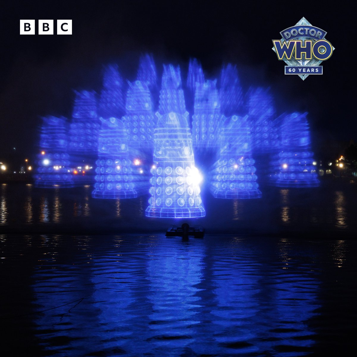 Happy Doctor Who Day 🥳️ Come and see the special water-based projection, in celebration of Doctor Who’s 60th anniversary! 📍 Roath Basin, Cardiff Bay ⏰ Tonight until Saturday – Every half hour between 5.30pm and 9.30pm #DoctorWho