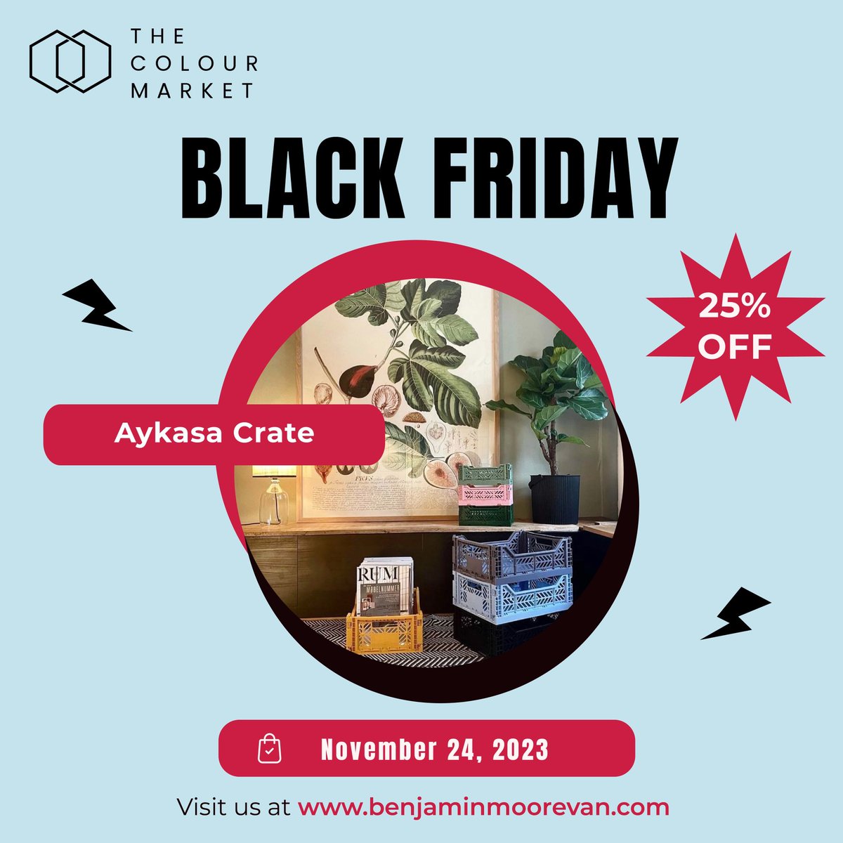 Browse our carefully curated collection of the coolest, most colourful home goods designed to elevate your living space and complement your personal style. 

* Aykasa
* Fable New York
* Pantone
* Poketo
* Crow Canyon
and more…

Coupon code: BF25 

🔗Link: benjaminmoorevan.com/black-friday-2…