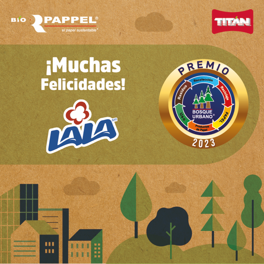 BioPappel's tweet photo. 👏🏻🏆¡Felicidades @UnVasoDeLALA por recibir el #PremioBosqueUrbano!
En #BioPappel reconocemos tu compromiso con la sustentabilidad a través del uso de empaques de papel 100% reciclados! 📦 ♻️ 🌲 https://t.co/Qjy8sPPTv1