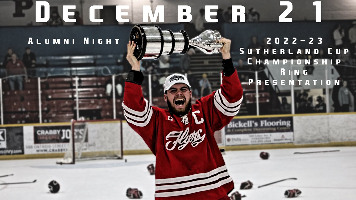 🚨🚨 CIRCLE YOUR CALENDARS!!🚨🚨

DECEMBER 21

THAT'S RIGHT DECEMBER 21ST! Join us then as we hold our annual Flyers alumni night while also celebrating our 2022-23 Sutherland Cup Championship winning team! Join us this evening as we present rings to our former team!