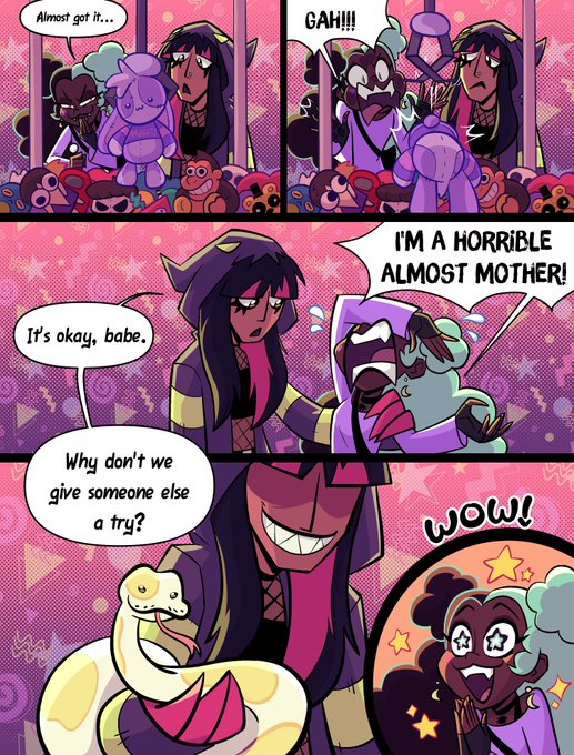 Far-Fetched Friday rears its slithering head once more! In our 29th comic, we get an inside look at an average arcade date between Piper and Regan! 🦎 #FarFetchedShow  Written & sketched by @cizdude, drawn by @KiruKrono & colored by @squiderdoodle!