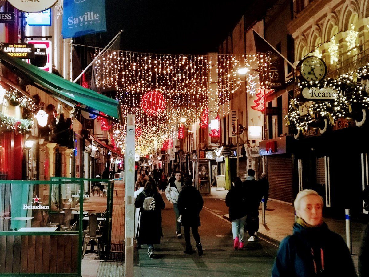 BillymacGill's tweet photo. STREET PHOTOGRAPHY CORK PHOTO COPYRIGHT BILLY macGill. Christmas lights on Oliver Plunkett Street and Cook Street tonight. #corkhidden #Corkhistory #cba #failteireland #irishexaminer #corkcitycouncil #corktoday #purecork #wearecork #westcork #failteireland #tourism #tourists https://t.co/KzFZ6rRvIP
