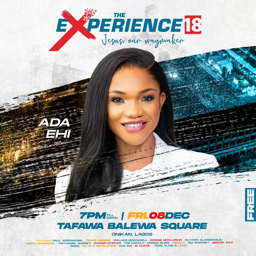 TheExperienceLG's tweet photo. Expect a Miracle through the ministration of Ada Ehi. Known for releasing one of Africa's biggest Gospel music; Congratulations.

@AdaEhiMoses is taking the #TE18 stage &amp; we will be dancing to breakthroughs, increase &amp; in worship to #JesusOurWayMaker. Don’t miss out on this one! https://t.co/1Ci9uLD1we