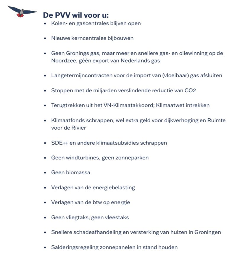 De winst van de #pvv kan niks goeds betekenen voor de #klimaat- en #energietransitie