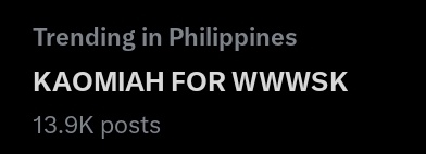 sparksxxz's tweet photo. Still trending with thirteen point nine k tweets! 

KAOMIAH FOR WWWSK https://t.co/e0hKSyJaNf