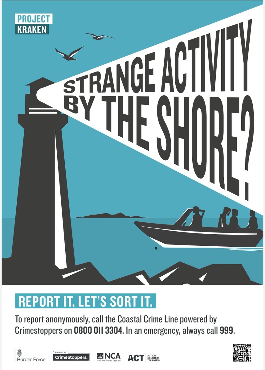 BroadsBeat's tweet image. If you spot anything suspicious / unusual activity on or near the Coast,  would you know who to call?

Don't ignore it, report it.
Call the Police on 999 if in progress, or call the Op Kraken Coastal Crimeline anonymously on 0800 011 3304.

#OpKraken
#OpBluebird
#PortSafe