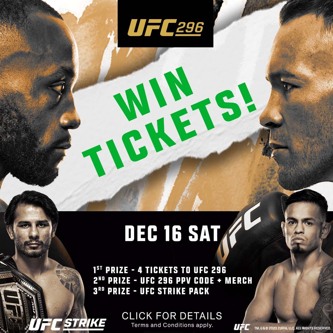 Win 4 FREE tickets to #UFC296 in Las Vegas from @UFCStrike, proud presenting partner of UFC's 30th Anniversary. It's your go-to for free weekly rewarded pick em's and collecting your favorite in-Octagon moments! Enter now: shorturl.at/crwLT