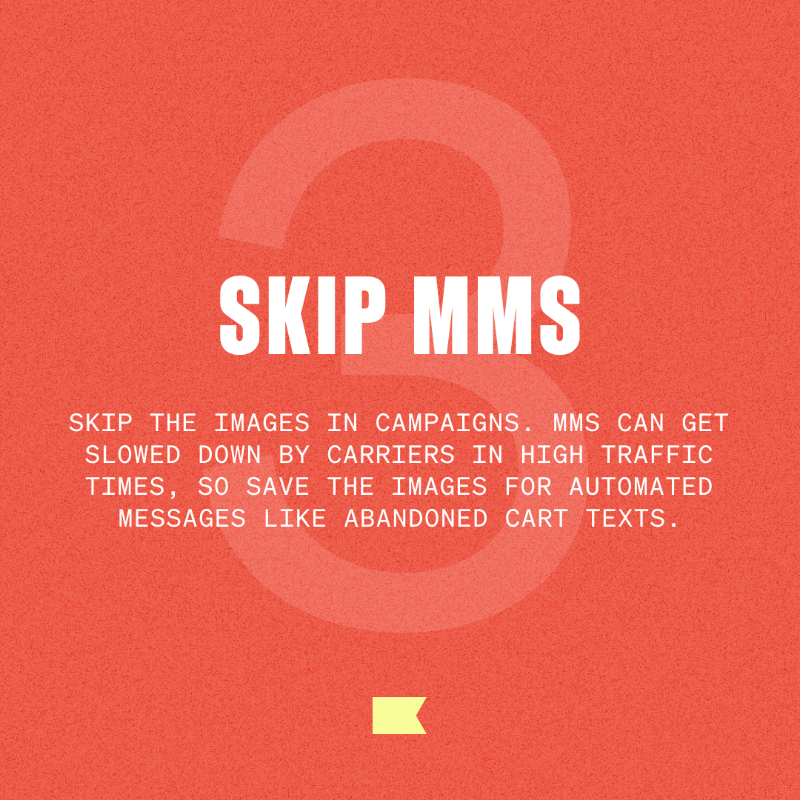 klaviyo's tweet photo. If brands send texts to customers they don’t usually message or lack appropriate consent for, there's a risk of their code being shut down, with the possibility of not being re-enabled before BFCM 🚫 

To avoid this, observe the following best practices: