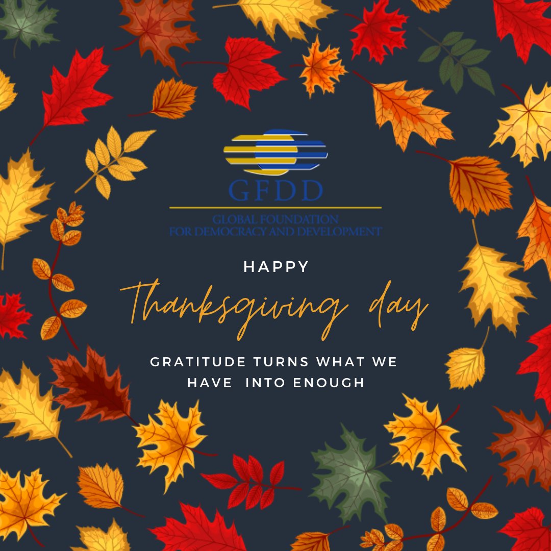 "May you celebrate the Thanksgiving day with love in your heart, prosperous vision in your mind, and gratitude in your being. Thanksgiving wishes to everyone from GFDD Staff".

#Thanksgiving #GFDD #LeonelFernandez