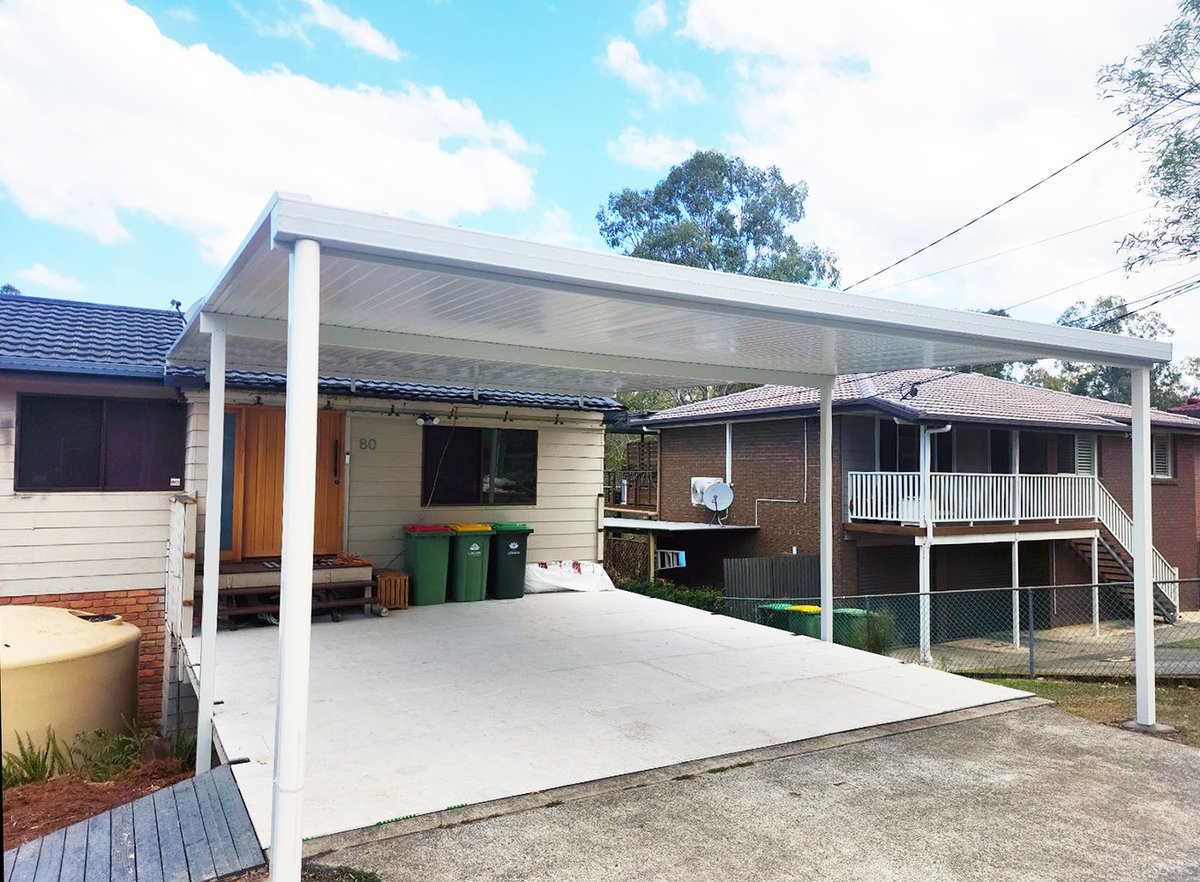 PremiumLife01's tweet photo. We have just finished constructing this flat carport roof. It is good to see how such a simple addition can transform the overall appearance. 

More carport designs at https://t.co/nMNkuhTpKz

Call us for a free quotation on (07) 3300 0507

#carportsbrisbane #carportbuilders https://t.co/6jmysFWpNg