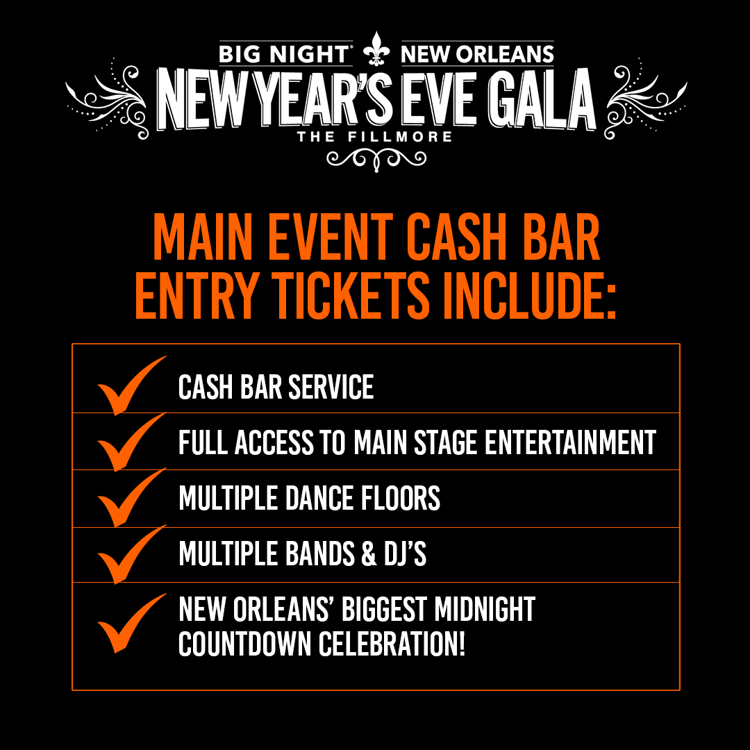 Big Night New Orleans Ticket Types! Get your ticket now! New Year's Eve is just around the corner! #NYE2023 #NYE #BNOLA #BigNight #PartyLife #NewOrleans