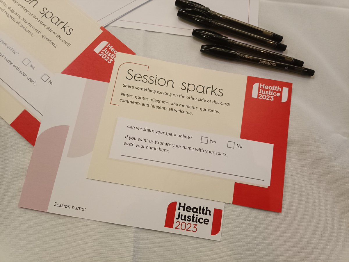 One way we're trying to value every perspective is by crowd-sourcing some of our #HealthJustice23 conference reporting. Delegates are invited to share their insights using these postcards on a pin-board in the lobby.

We'll be sharing some of these online in coming weeks!