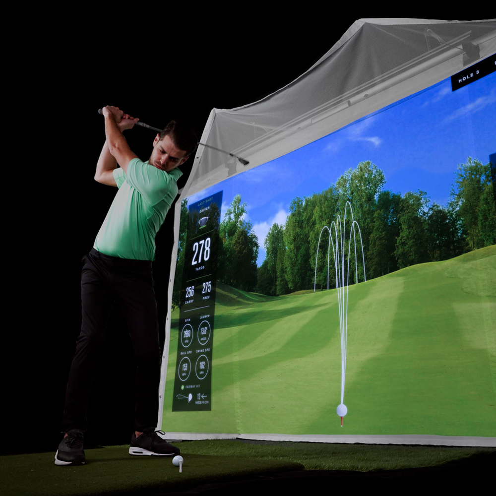 TopShelfGolf's tweet photo. Golfer's dream at the push of a button!
 
Tee off with an amazing $300 OFF on the HomeCourse Pro 180 retractable golf simulator screen.

Get ready to putt your way to spectacular deals and elevate your home golf game to pro levels!

#topshelfgolf #homecourse https://t.co/JyjjO3Yjdq