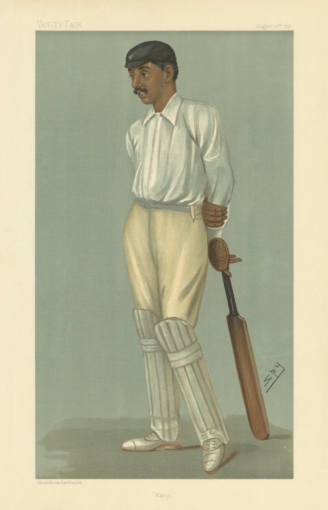 StudioTeaBreak's tweet photo. Thursday #PortraitChallenge! ✍️
‘Ranji’, a chromolithograph of Ranjitsinhji Vibhaji by Day &amp; Son,
from a drawing by Leslie Ward (aka "Spy"): appeared in Vanity Fair magazine, 26 August 1897 @MuseumofLondon

https://t.co/EJckA0z34i

https://t.co/Znxge4hzxJ

https://t.co/a5FLRXYSzP https://t.co/hnsJQCQqq8