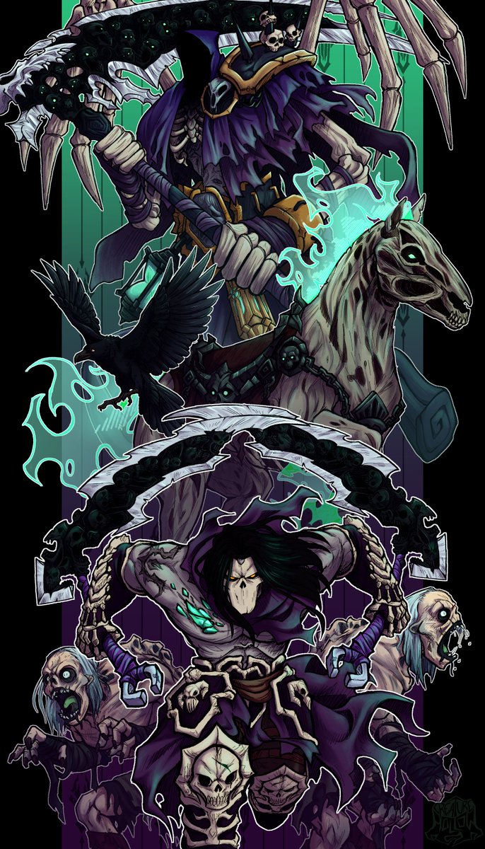 CreatureHollow's tweet photo. At long last, this set of illustrations is done...

We have to start with the eldest of course! #Darksiders https://t.co/5sTCMidGV2