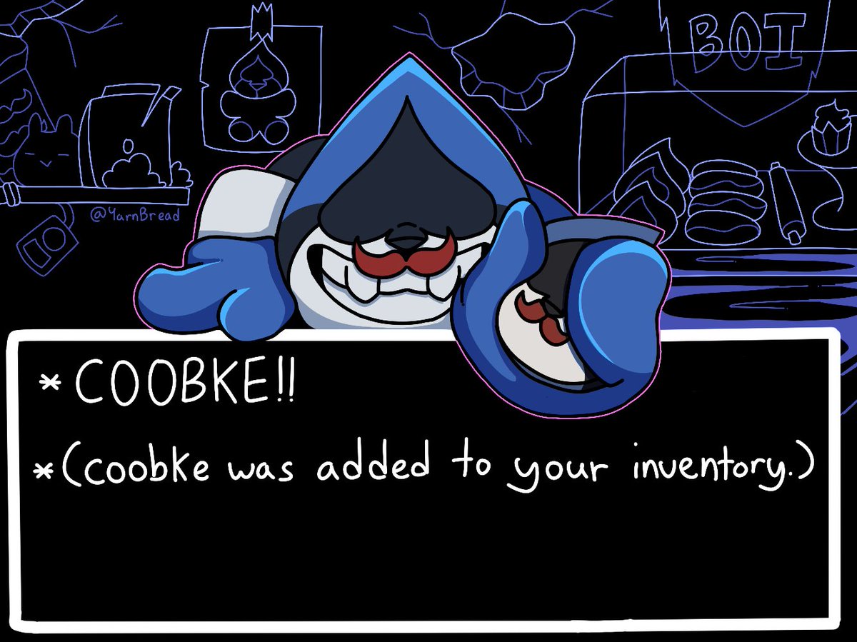 YarnBread's tweet photo. NAWW this took like an entire day but thats alright because FUN GANG + SEAM’S SHOP YAHHOO! #deltarune #art https://t.co/jih6rfMWRw
